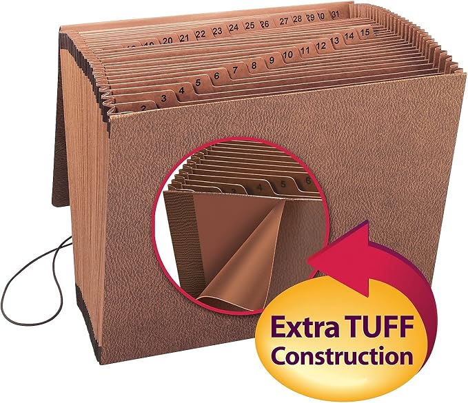 Smead TUFF Expanding File, 31 Pockets, Flap and Cord Closure, Letter Size - Image 10
