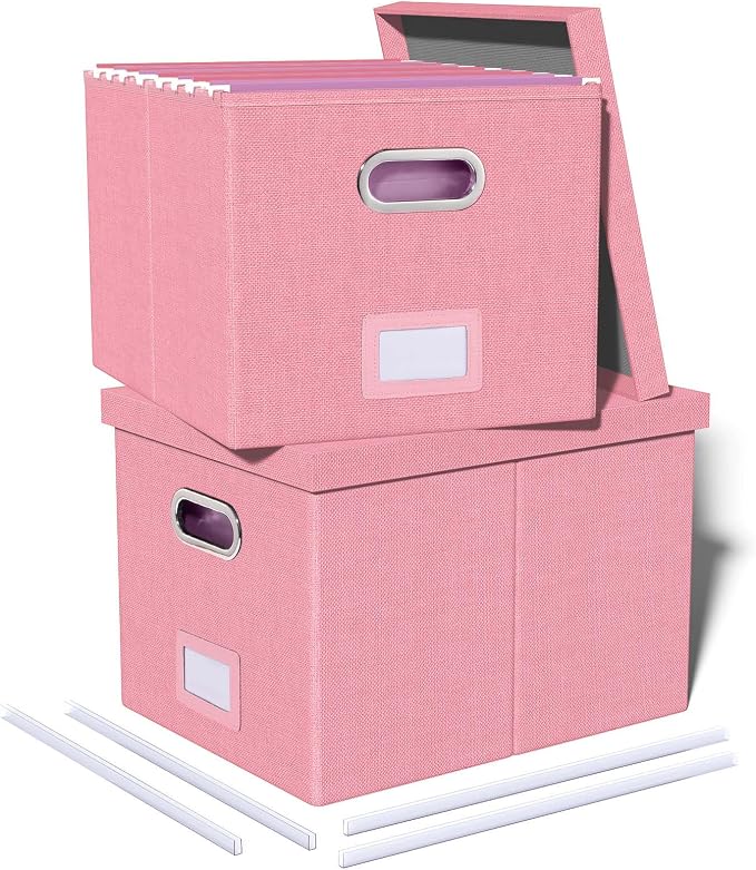Oterri 2 Pack File Storage Organizer, Filing Box, Portable File Box by Oterri