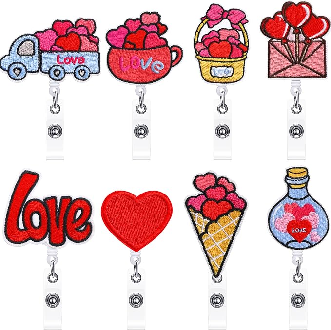 Zonon 8 Pcs Nurse Badge Reels Pediatric Badge Reels Cute Felt Retractable Funny by Zonon