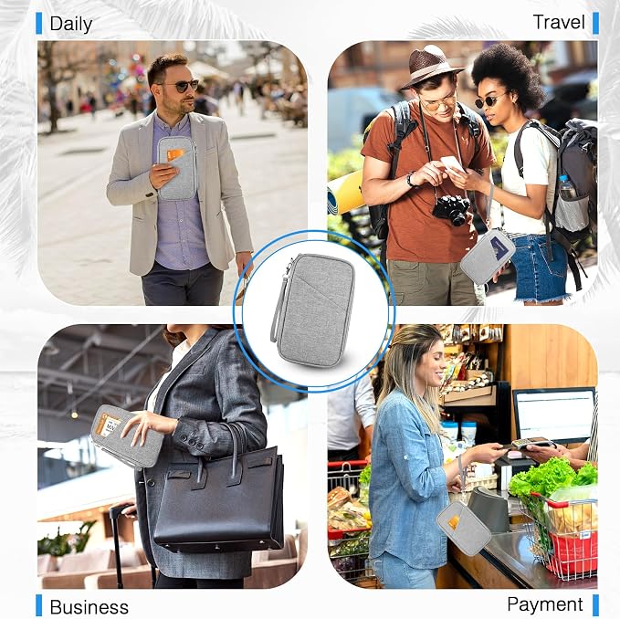 TOPBAG Passport Holder Family, Women Rfid Blocking Passport Wallet, Travel - Image 6