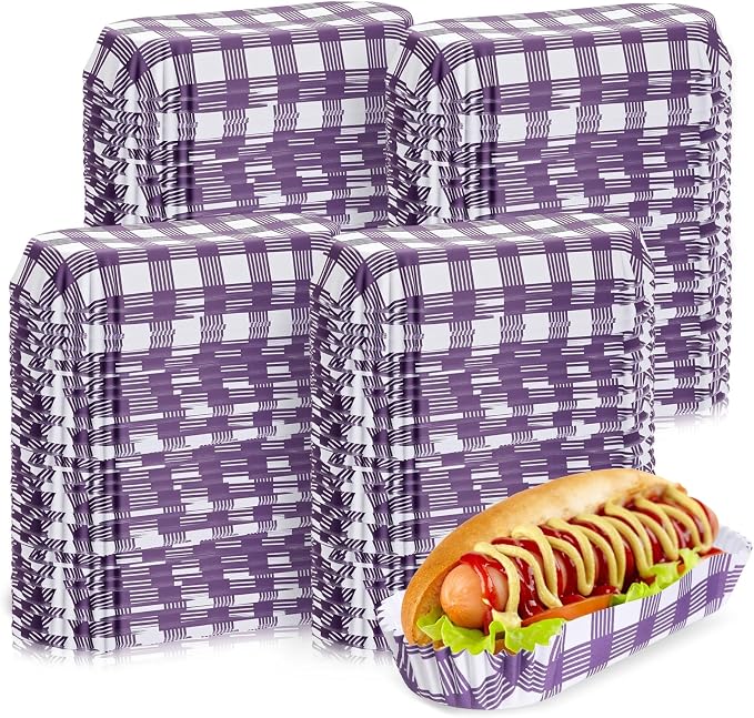 Yinkin 300 Pcs Paper Hot Dog Trays Valentine's Day 6 Inch Food Trays Concession by Yinkin