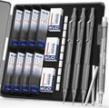 WUO 0.5mm Mechanical Pencil Set, 3 Grey Metal Drafting Pencils by WUO