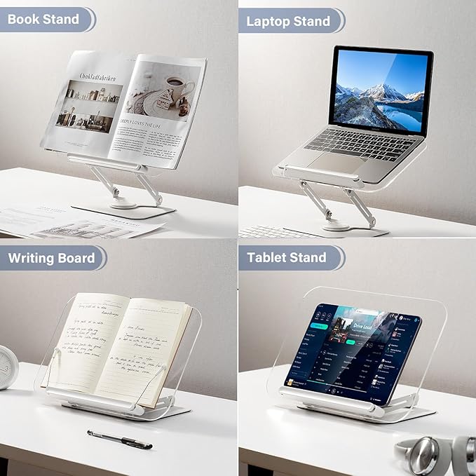 BYMECOST Acrylic Book Stand for Reading, Adjustable Book Holder - Image 5