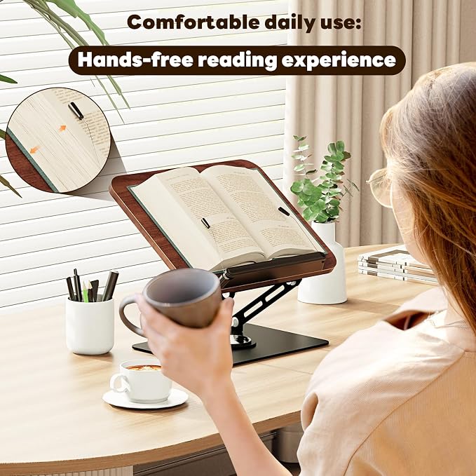Abiglifty Book Stand for Reading, Adjustable Book Holder - Image 7
