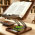 Book Stand for Reading, 360° Rotating Hands Free Book Holder by LOXP