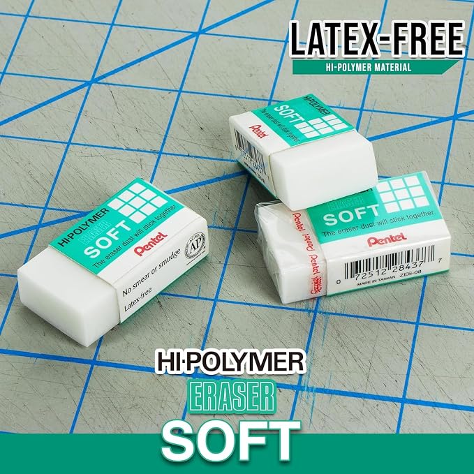 Pentel Clean Eraser, No Mess- No Residue, Hi-Polymer Soft Erasers - Image 5