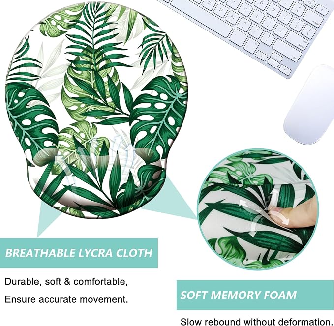 Mouse Pad with Wrist Support, Ergonomic Mouse Pad with Memory Foam Wrist Rest - Image 3