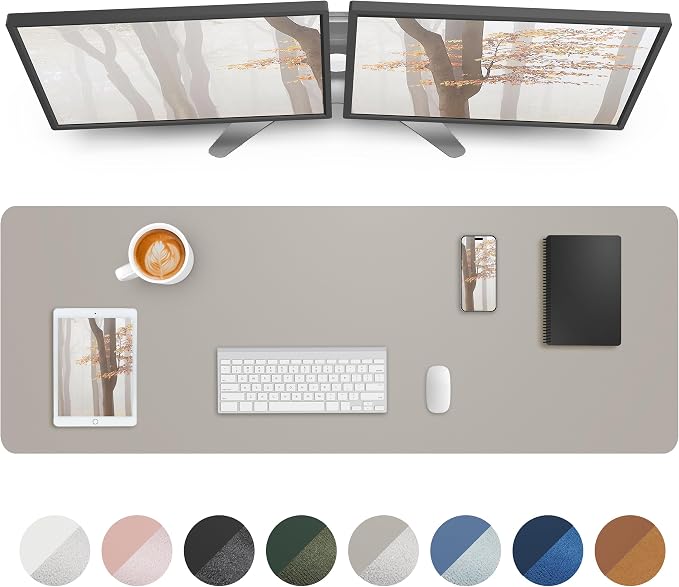 AFIING Leather Desk Pad Protector, Large Mouse Pad, Non-Slip PU Leather Desk by AFIING