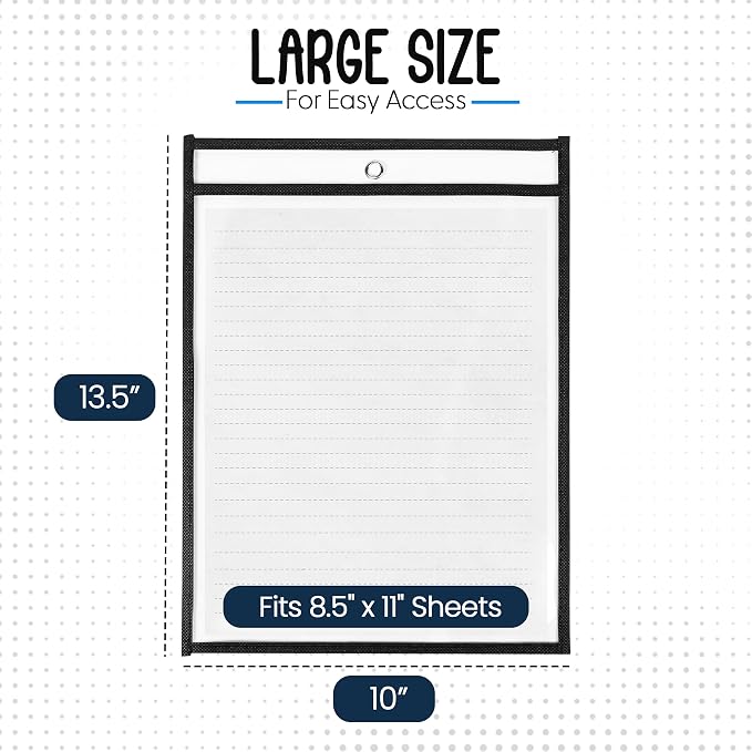 Essex Wares - 30 Pack, Dry Erase Pocket Document Protectors, Water-Resistant & - Image 2