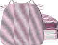 AAAAAcessories D-Shaped Chair Cushions, Machine-Washable Cover, Pinstripe Red by AAAAAcessories