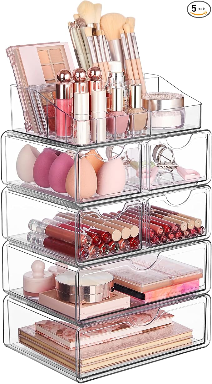 Vtopmart 5 Tier Clear Makeup Organizer by Vtopmart