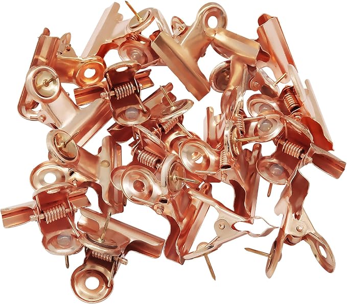 20Pcs Rose Gold Push Pins Metal Push Pin Clips, Pushpin Clip Bulldog Clip - Image 5