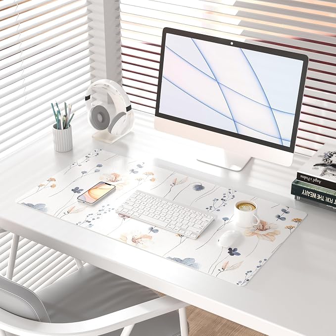 QIYI Large Mouse Pad, Floral Desk Mat - Image 2