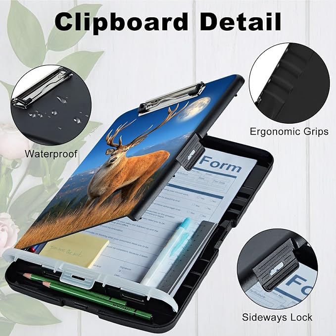 A4 Clipboard with Storage Pen Holder, Clipboards Organizer Nursing Clipboard - Image 3
