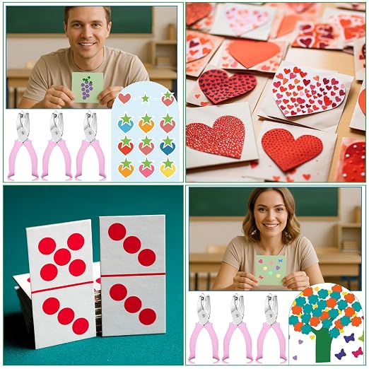 Lothee 12 Pcs Hole Punch Shapes Single Hole Paper Punchers - Image 5