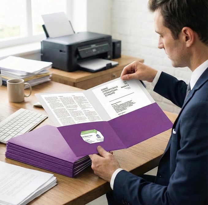 Zzrywuty 50 Packs Purple Paper Folders - Image 6