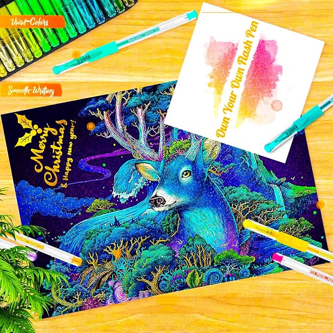 Soucolor Glitter Gel Pens for Adult Coloring Books, School Art Class Supplies - Image 4