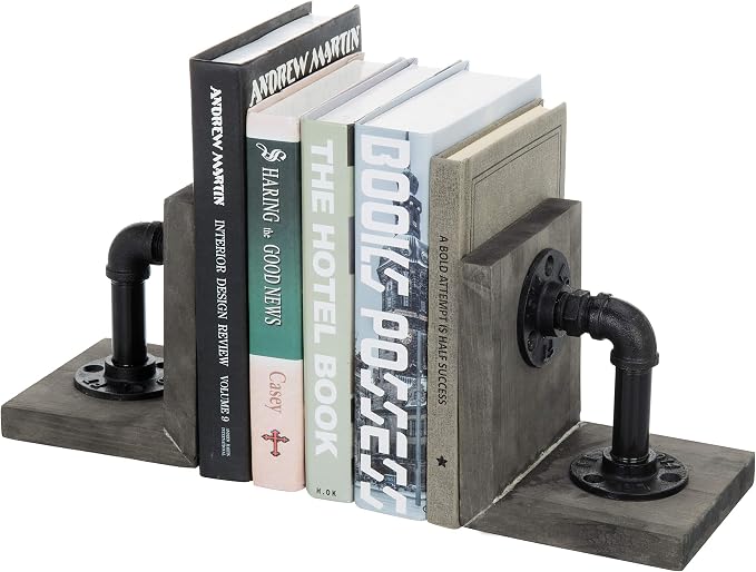 MyGift Book Ends Decorative for Shelves, Office Bookends for Heavy Books - Image 4