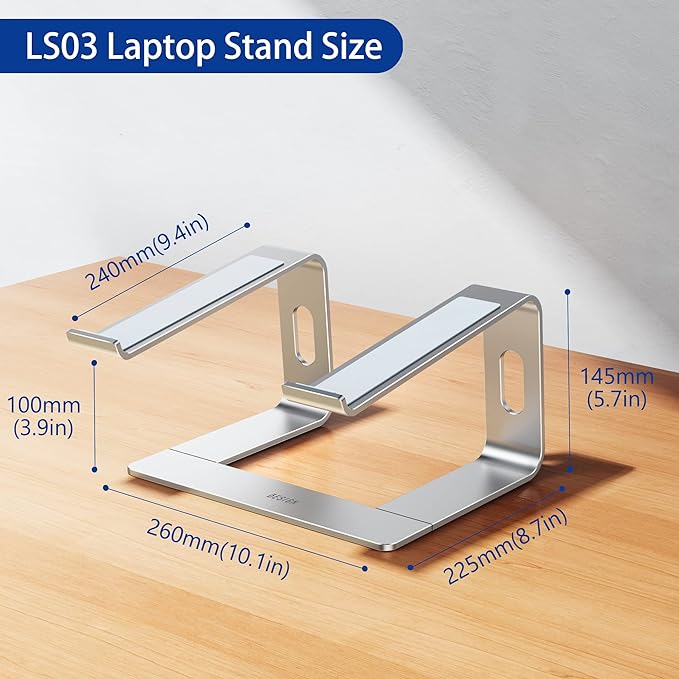 BESIGN LS03 Aluminum Laptop Stand, Ergonomic Detachable Computer Stand - Image 4