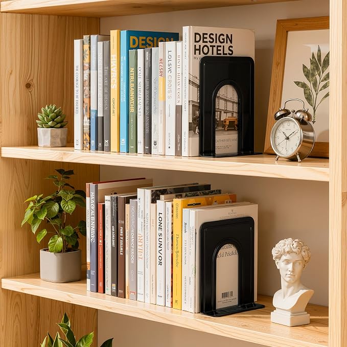 HappyHapi Book Ends, Metal Bookends - Image 7