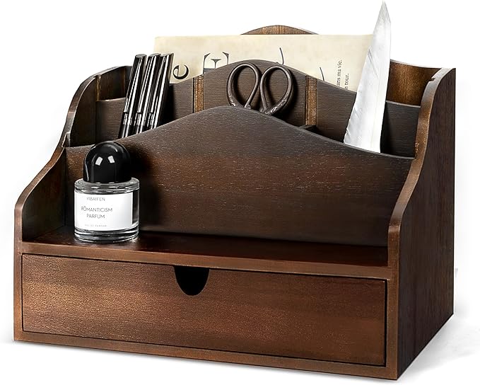 Rebee Vision Acacia Wood Mail Organizer by REBEEVISION