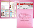Car Registration and Insurance Holder, 5.5 x 5 Inch PU Leather Vehicle Glove by HIIXHC