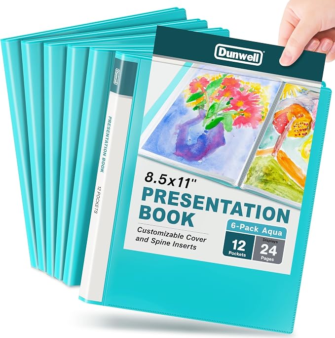 Dunwell Presentation Binder 12-Pocket, Displays 24 Pages, 8.5x11 Portfolio by Dunwell