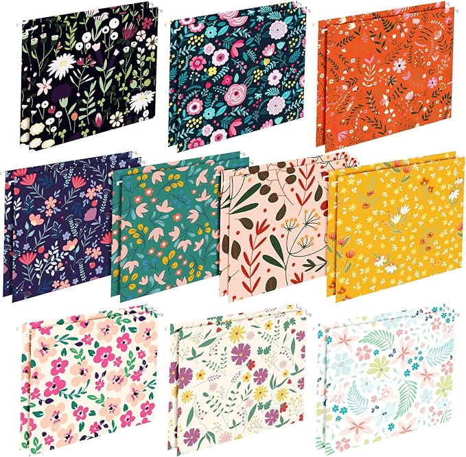 Qeeenar 20 Pcs Decorative Hanging File Folders Letter Size Cute File Folders by Qeeenar