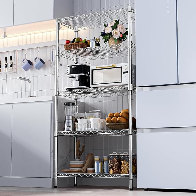 M MZG 1250 lbs Steel Heavy Duty 5-Tier Utility Shelving Unit Steel Organizer - Image 7