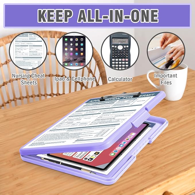 ANZNKU Clipboards with Storage, 13x9.6 Storage Clipboard Foldable - Image 6
