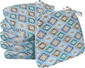 AAAAAcessories D-Shaped Chair Cushions, Machine-Washable Cover, Geometric Blue by AAAAAcessories