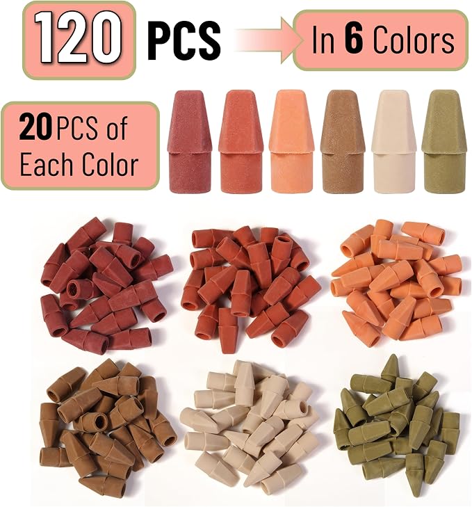 Mr. Pen- Pencil Erasers Toppers, 120 Pack, Latex Free, No Smudge | Mr Pen - Image 2