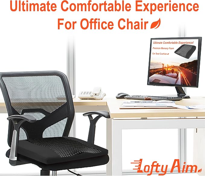 Lofty Aim Car Seat Cushion, Comfort Memory Foam Car Cushions - Image 4