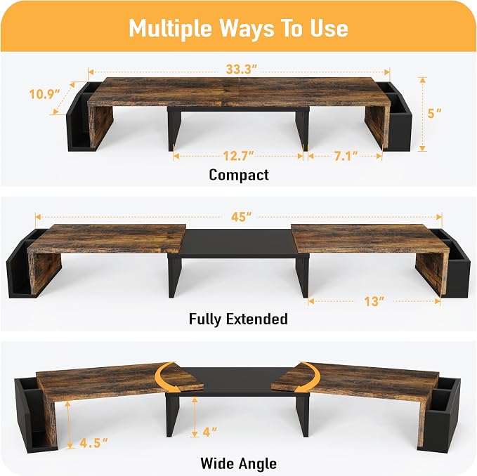Simple Houseware Desk Dual Monitor Stand Riser - Image 3