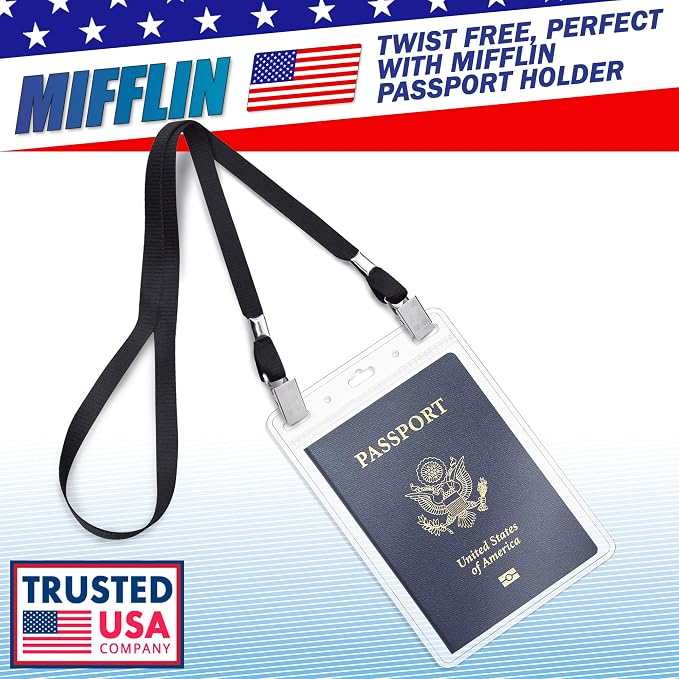 MIFFLIN-USA - Bulk Flat Lanyards w/Two Bulldog Clips - 39 Inch, 100 PK - - Image 2