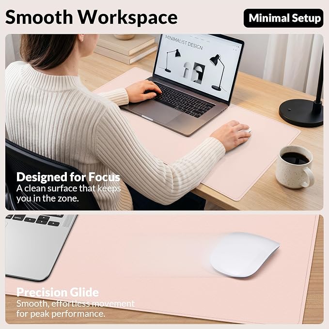 AFIING Cork Desk Mat, 31.5" x 17", Desk pad Protector | Dual-Sided Cork & PU - Image 5