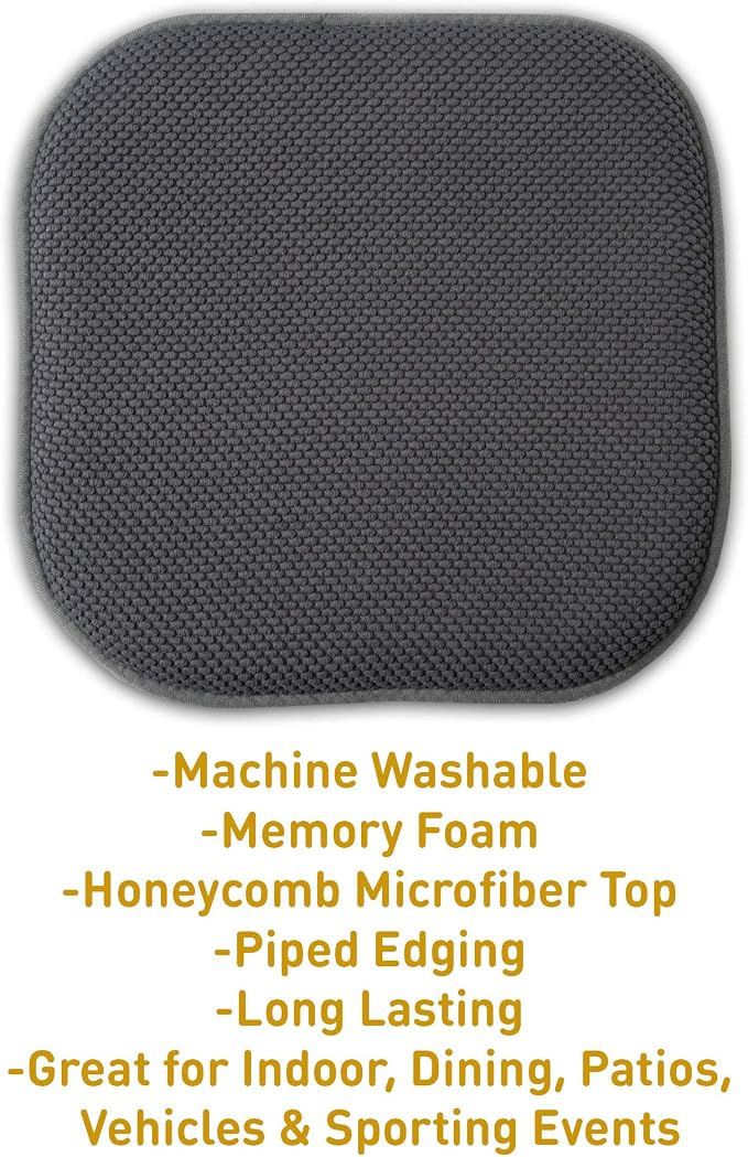 Sweet Home Collection 4 Pack Memory Foam Honeycomb Nonslip Back 16" x16" - Image 3