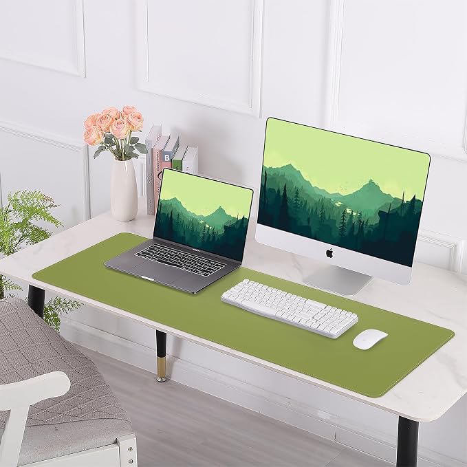 AFIING Cork Desk Mat 47" x 23.6", Dual-Sided Natural Cork & PU Leather Desk Pad - Image 6