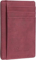 Travelambo Slim Wallet Front Pocket Minimalist Leather RFID Blocking Medium Size by Travelambo