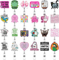 Feifeiya 24 Pcs Funny Badge Reel Nurse Cute Retractable Name ID Clip Badge by Feifeiya