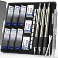 WUO 0.9mm Mechanical Pencil Set, 1 Eraser Pen, 12 Eraser Refills, Storage Case by WUO