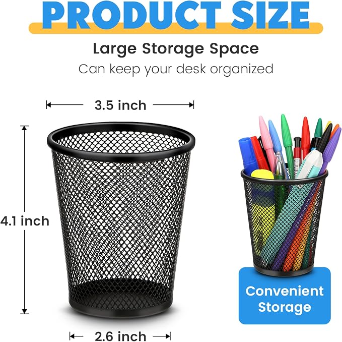 Smgmg Pen Holder for Desk, Pencil Holder for Desk, 4 Pack Pencil Cup for Pen - Image 2