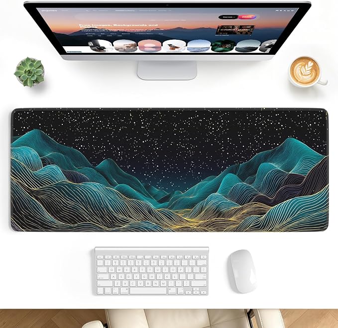 Desk Mat, Big Desk Pad, 31.5x11.8 Inches Extended Big Gaming Mouse Pad by stanploe