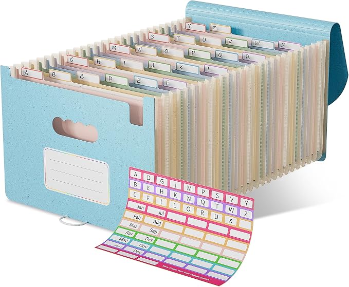 EcoStash Accordion File Organizer, 26 Pockets Wheat Straw Expanding File Folder by EcoStash