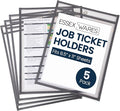 Essex Wares - 5 Pack, Job Ticket Holders, Reusable & Easy Erase Plastic Invoice by EssexWares