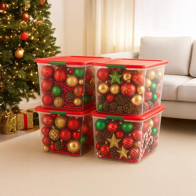 HOMZ 4-Pack Secure Latch, 64 Quart, and Office Organization - Image 8