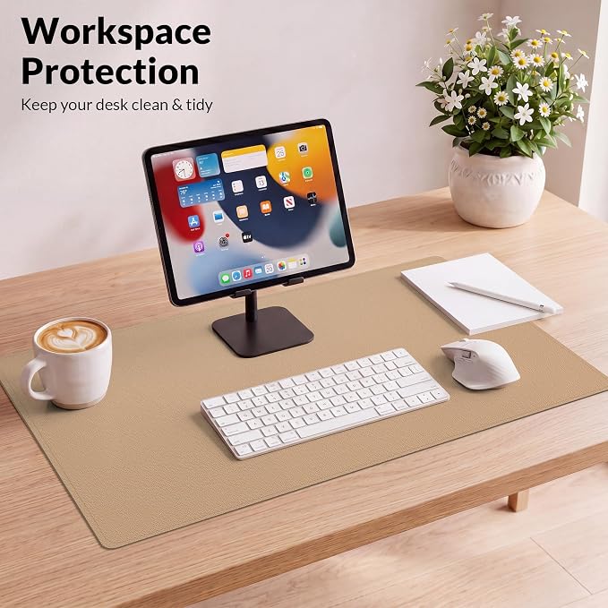 AFIING Cork Desk Mat, Dark Apricot, 35.4" x 17", Desk Pad Protector | - Image 7