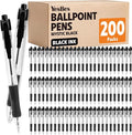 200 Pack Ballpoint Pens Bulk, Retractable Black Pens Ballpoint Medium Point 1mm by YesBes