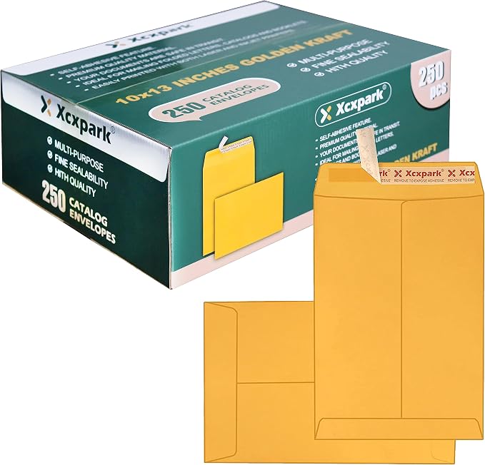 Xxcxpark 250 PCS 10x13 inches Security Catalog Envelopes Printable Self Seal by Xxcxpark