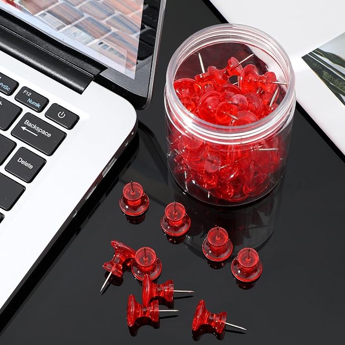 Outus 60 Pcs Giant Push Pins Jumbo Tacks 1/1.8inch Plastic Head - Image 6